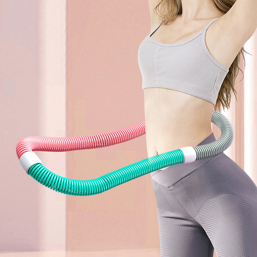 Weighted Foldable Waist Toning Hoop – Soft-Spring Hula Hoop 160cm (63in) Portable Quiet Belly & Cardio Fitness Hoop