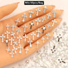 Mix 50pcs 3D Metal Nail Art Decorations Alloy Rhinestones Pearls Zircon DIY Nail Charms