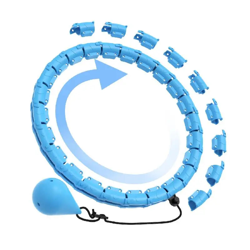 Smart Adjustable Weighted Hula Hoop – 15–24 Detachable Links, 17.72 in (45 cm) 360° Rolling Massage Fitness Hoop for Adults Weight Loss