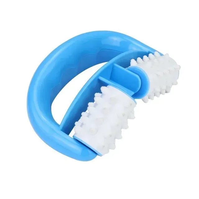 Handheld D-Shaped Double Roller Anti-Cellulite Massager — Slimming Tool for Face, Legs & Body