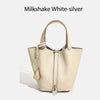 MENDY Women's Genuine Cowhide Leather Bucket Bag Large – Luxury Leather Tote Handbag Shoulder & Crossbody