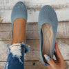 Women's Knitted Slip-On Ballet Flats – Breathable Round-Toe Casual Loafers