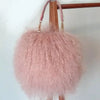 Real Fur Chain Shoulder Bag for Women – Wool Clutch Crossbody Party Handbag