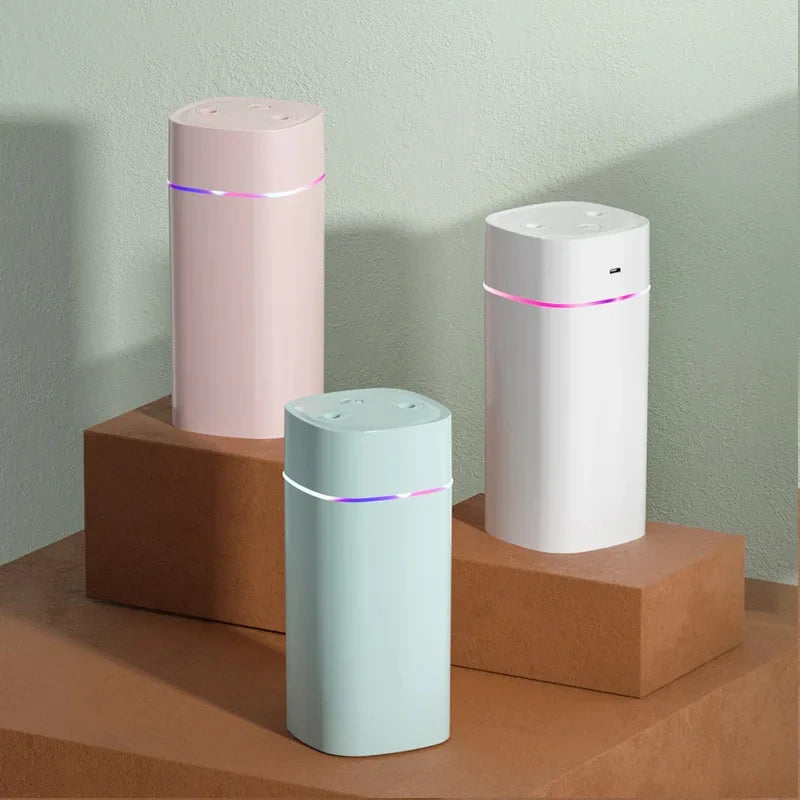 USB Dual-Nozzle Humidifier, 600ml/h Super Mist — Ultra-Quiet Portable Humidifier for Home & Car