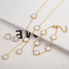 Adjustable Gold-Plated 316L Stainless Steel Clover Flower Bracelet — Five-Leaf Petal Charm for Women, Hypoallergenic Gift