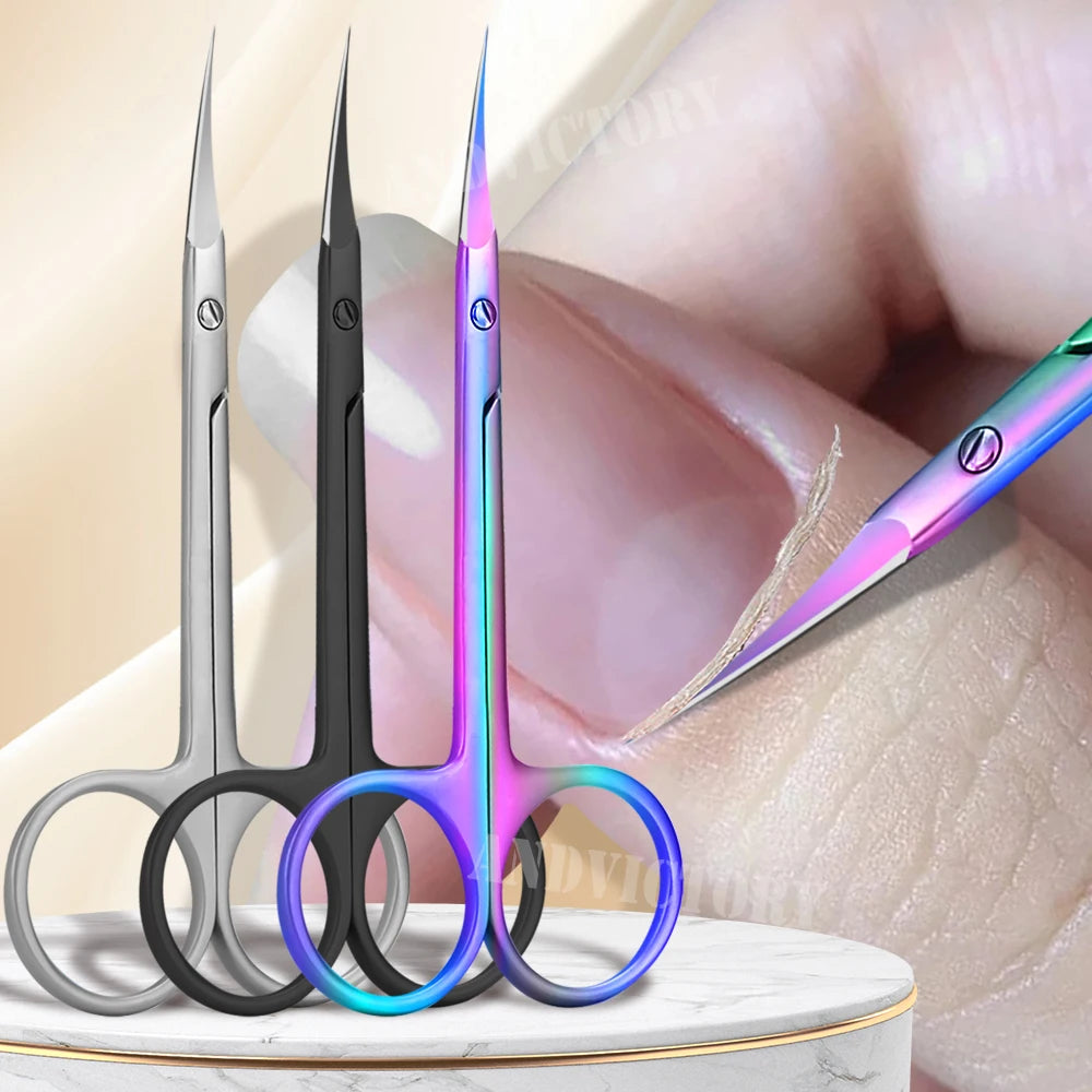 Professional Russian Cuticle Nipper Stainless Steel Manicure Scissors Portable Nail Trimmer