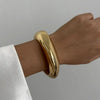 3-Style Vintage Hip Hop Metal Cuff Bangles - Geometric Punk Gold & Silver Spring Open Bracelets for Women & Men