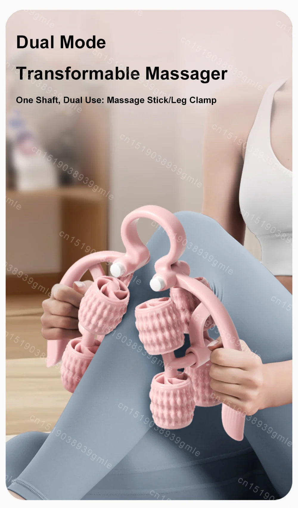 8-Wheel Full-Coverage Leg & Thigh Massage Roller — Anti-Cellulite Calf, Arm & Waist Muscle Massager