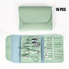 16-Piece Professional Stainless Steel Nail Clippers & Cuticle Nipper Manicure Pedicure Set with Travel Case