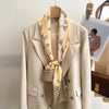 Women's Silk-Feel Printed Long Narrow Scarf 12 x 148 cm (4.7 x 58.3 in) - 50+ Colors | Headband & Shawl