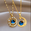 Unisex Pendant Necklace for Couples – Zinc Alloy Chain with Rhinestone Accent for Daily & Party Wear