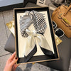 Luxury Square Silk-Feel Scarf 70 x 70 cm (27.6 x 27.6 in) Korean Fashion Floral Bandana Kerchief Wrap