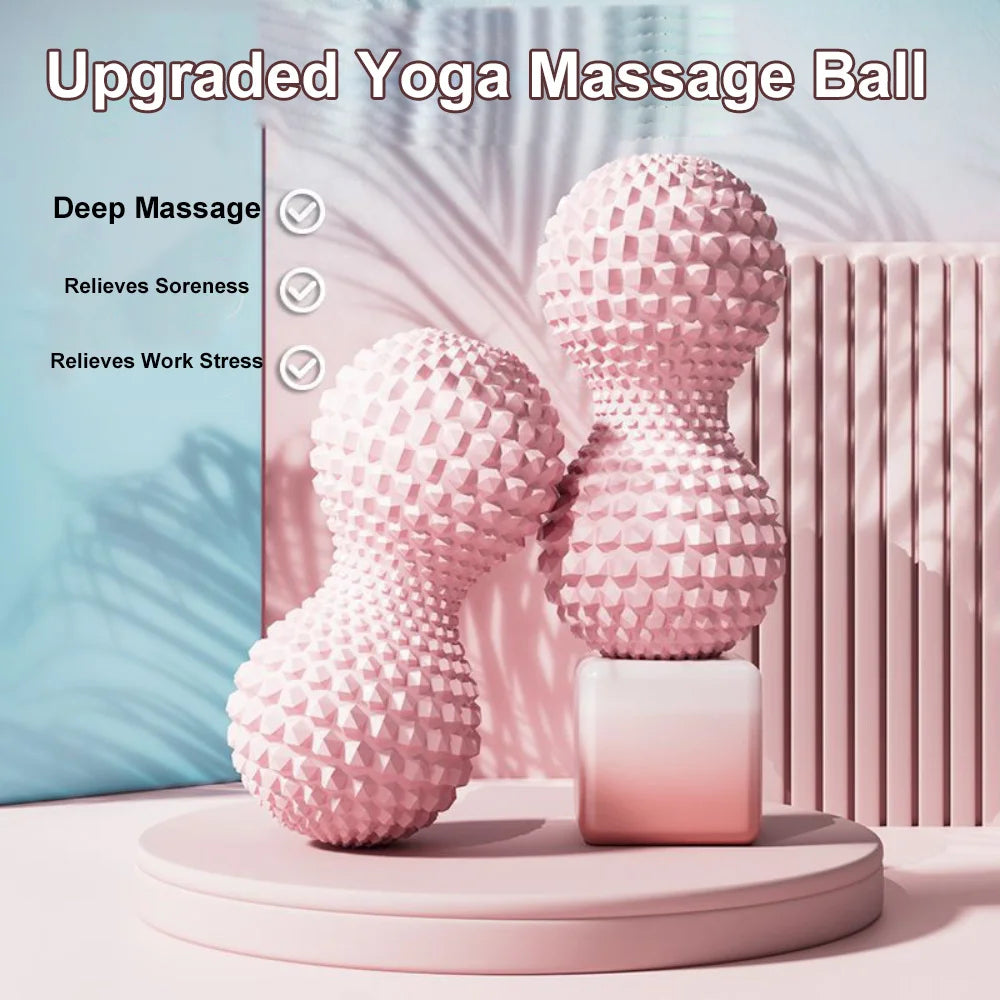 Peanut Massage Ball Yoga Roller for Deep Tissue Back, Leg & Foot Massage – Plantar Fascia Relief