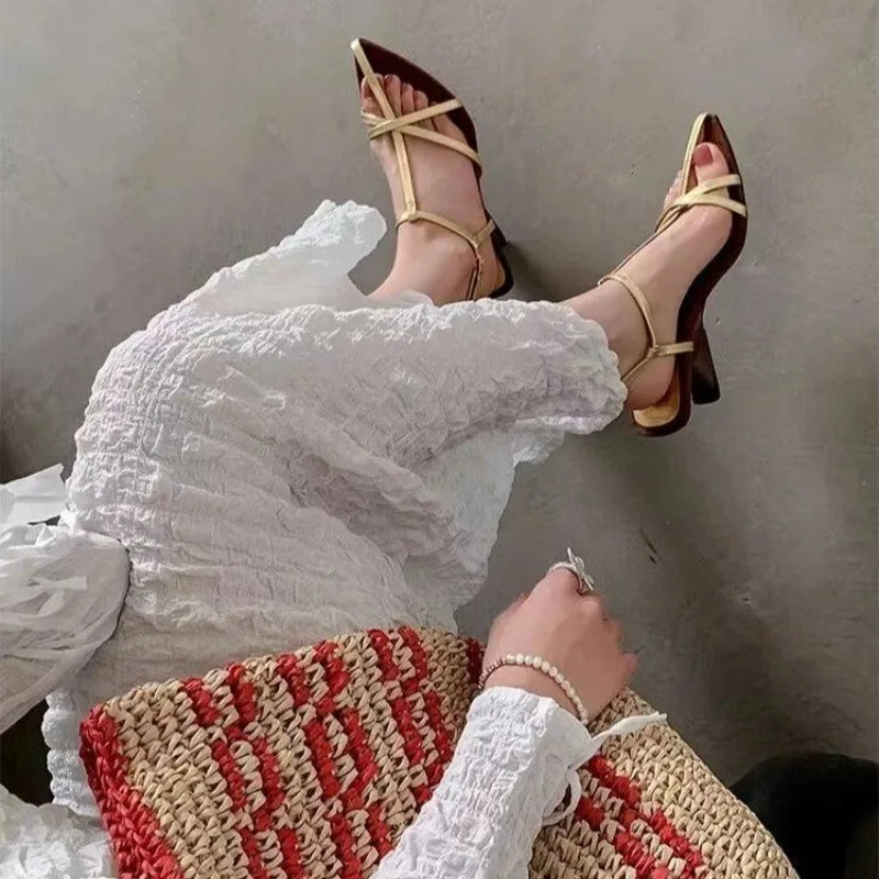 Women's Patent Leather Slingback Sandals - Mid Heel 3–5 cm (1.2–2.0 in) Buckle Strap Wedding & Formal Heels