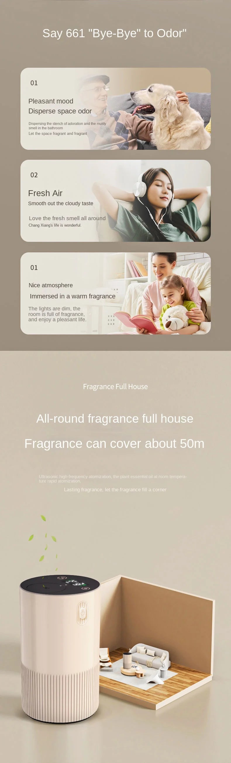 Waterless Portable Essential Oil Diffuser – Cordless USB Rechargeable, Battery-Operated for Car, Office & Home