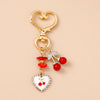 Enamel Flower & Butterfly Heart Keychain – Cute Love Key Ring Handbag Charm Pendant for Women & Girls