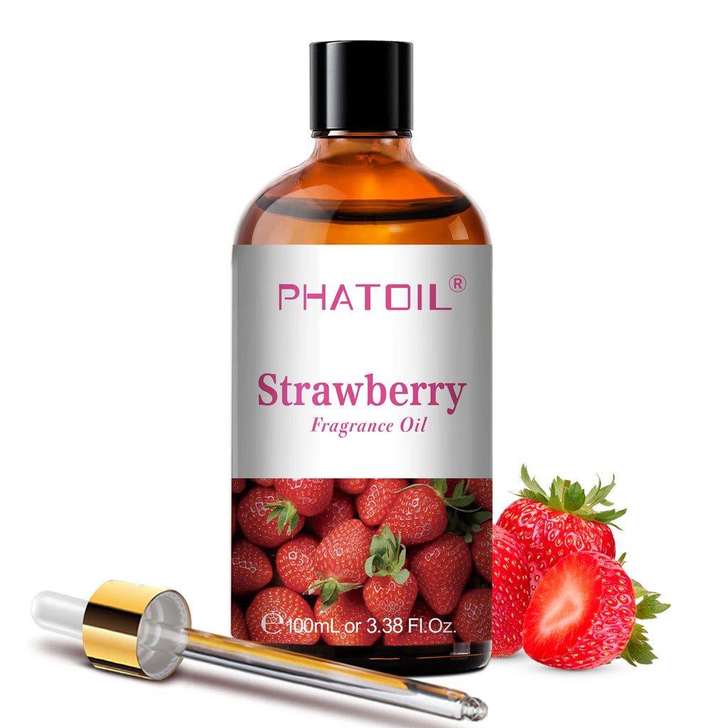 PHATOIL 100ml Aromatherapy Fragrance Oil — Coconut & Vanilla, Strawberry, Cherry, Lemon — 1/2/3-Pack for Diffuser, Candle Making & DIY
