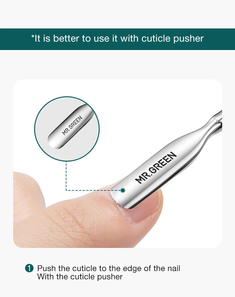 MR.GREEN Stainless Steel Cuticle Nippers - Precision Cuticle Clippers & Trimmer for Manicure Pedicure