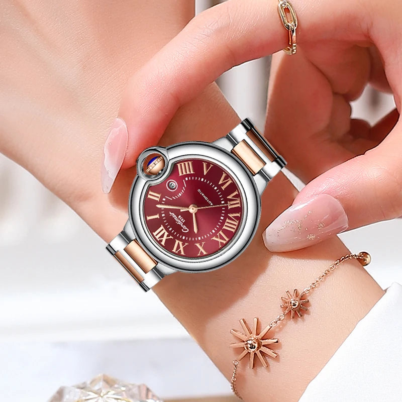 Cardimsir Ballon Bleu 33mm Automatic Women's Watch, Sunburst Dial Sapphire Crystal, 50M Water-Resistant Date