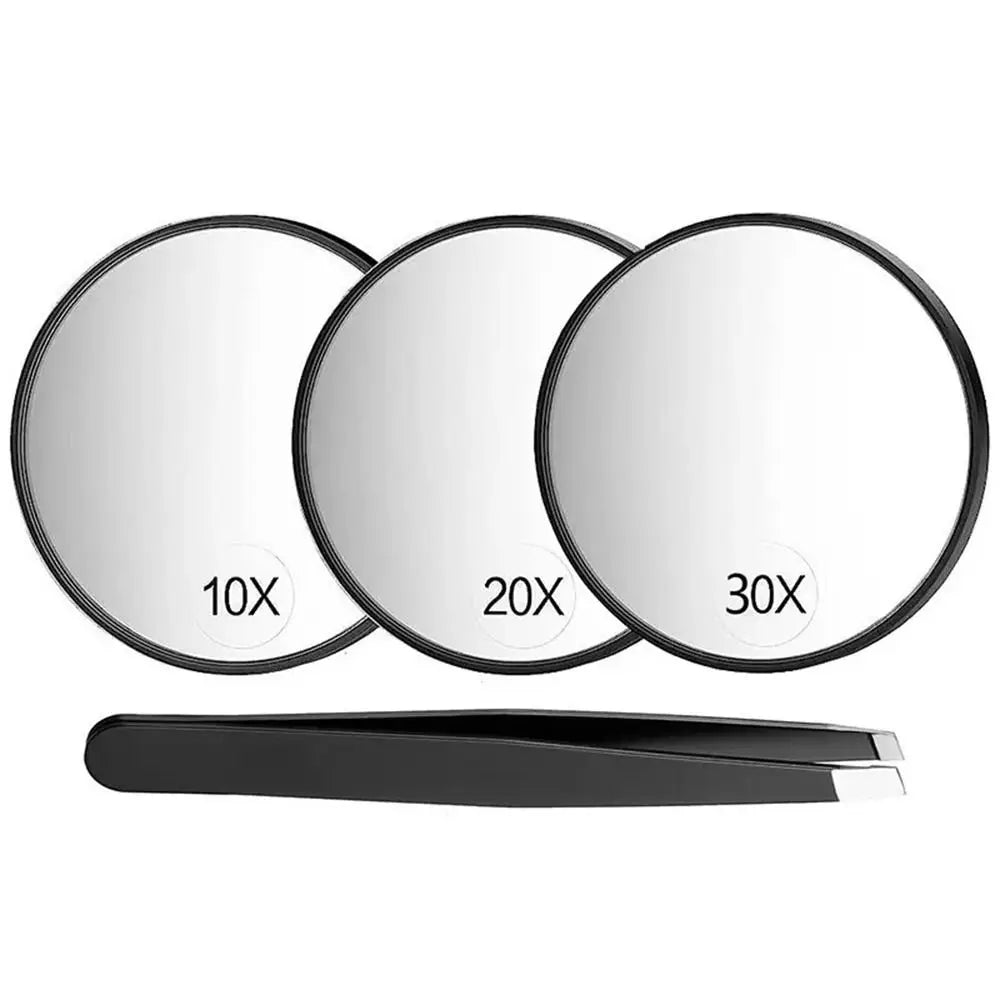 10x 20x 30x Blackhead Magnifying Mirror 3.5in (8.8cm) High-Definition Round Cosmetic Makeup Mirror with Suction Cups