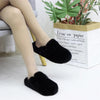 Faux Fur Mule Cork Slippers – Fluffy Indoor/Outdoor Closed-Toe Women's Mules