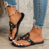 Women's Plus Size Summer Toe-Clip Flip Flops - Flat Platform Beach Slippers