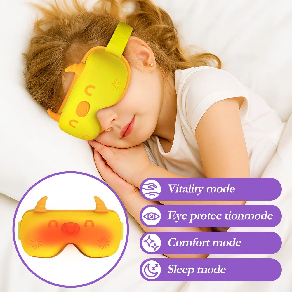 Mini Heated Eye Massager — Smart Rechargeable Eye Mask with Hot Compress, Pneumatic & Vibration Massage, Bluetooth Music for Relaxation & Eye Care