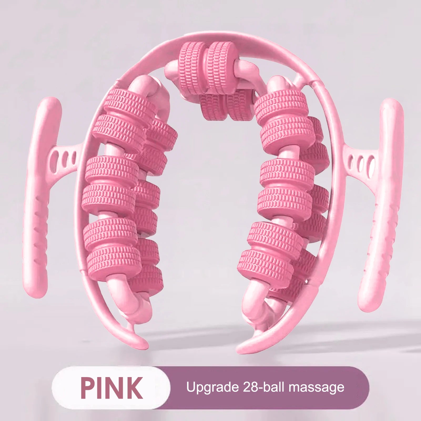 28-Roller Leg Massager Ring – Manual Thigh & Calf Massage Wheel for Muscle Relaxation, Anti-Cellulite Slimming, Portable Yoga Roller (23 x 28 cm / 9.1 x 11.0 in)