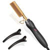 Pink Electric Hot Comb Hair Straightener for Hair, Beard & Wigs – Portable Wet/Dry Heat Press Styling Tool