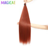3-Pack 28-Inch (71 cm) Straight Crochet Braids Synthetic Hair Extensions High-Temperature Ombre Blonde Brown Gray