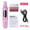YIKOOLIN 6-in-1 USB Electric Nail Drill Kit — Portable Pen-Style Manicure Polisher with Nail Art Bits