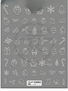 Pink Christmas Tree 5D Embossed Nail Art Stickers – Snowflake & Star Self-Adhesive Decals (4.06 x 3.15 in / 10.3 x 8 cm)
