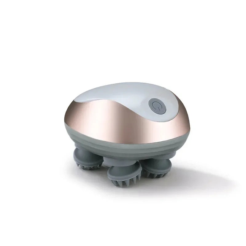 Mini Rechargeable Magnetic Head & Scalp Massager – Electric Kneading, 6 Modes, 3 Intensities, IPX Wet/Dry, Portable