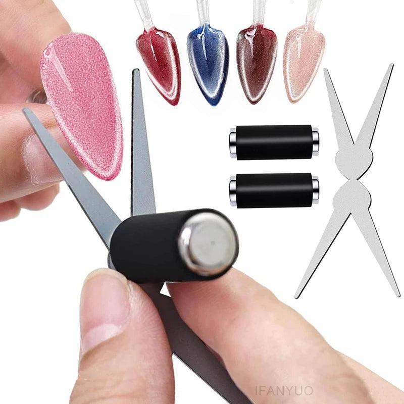 Y-Shaped Double-Head Cat Eye Nail Magnet 1/2-Pack French-Style DIY Magnetic Gel Polish Tool