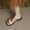 Summer Women's Low Heel PU Sandals – Square Heel Buckle Office & Casual Shoes