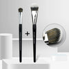 Professional Foundation Makeup Brush – Broom & Tongue Head Synthetic Hair Wood Handle for Liquid Foundation & Concealer