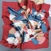 70 x 70 cm (27.6 x 27.6 in) Floral Satin-Look Polyester Square Scarf - Women's Headscarf, Hijab, Hair Band & Wrist Wrap