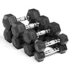Hex Rubber Dumbbell 2.5–30 kg (5.5–66 lb) Cast Iron Hand Weight for Home Gym