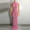 Crystal Embellished Long Prom Dress Elegant Bridal & Party Evening Gown