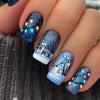 24pc Christmas Press-On Nails Set Medium Long Snowman Santa Snowflake Square Tips