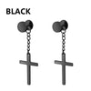 Punk Stainless Steel Stud Earrings Set – Black Round Studs for Men & Women, Vintage Hip Hop Ear Piercing Jewelry (1 or 11 Pairs)