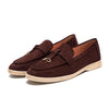 Women's Flannel Loafers Round Toe Flat Slip-On Casual Shoes