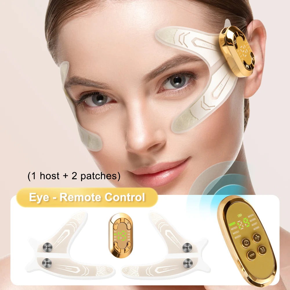 EMS Microcurrent Eye & Face Massager - Eye Lifting Device for Dark Circles, Puffiness & Wrinkle Reduction