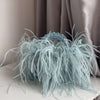Pearl Bead Feather Fur Acrylic Crystal Box Clutch — Handmade Evening Party Handbag