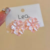Big White Camellia Resin Flower Stud Earrings 2.5cm (0.98 in) - Bridal Wedding Statement Floral Jewelry