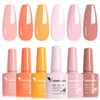 Hema-Free TPO-Free Gel Nail Polish 7.5ml, Glitter Jelly & Nude Shades, Soak-Off UV/LED Full Coverage French