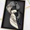 Silk-Feel Square Scarf 70 x 70 cm (27.6 x 27.6 in) Floral Satin Neckerchief – Women's Hair Band, Bandana & Wrap