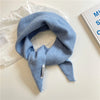 Women’s Korean-Style Triangle Knit Wool-Blend Scarf Shawl, Warm Winter Neck Wrap — 80–120 cm (31–47 in)
