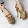 Gold Stiletto Platform Sandals for Women — 15cm / 17cm / 20cm High Heels (Pole Dance, Club, Catwalk)