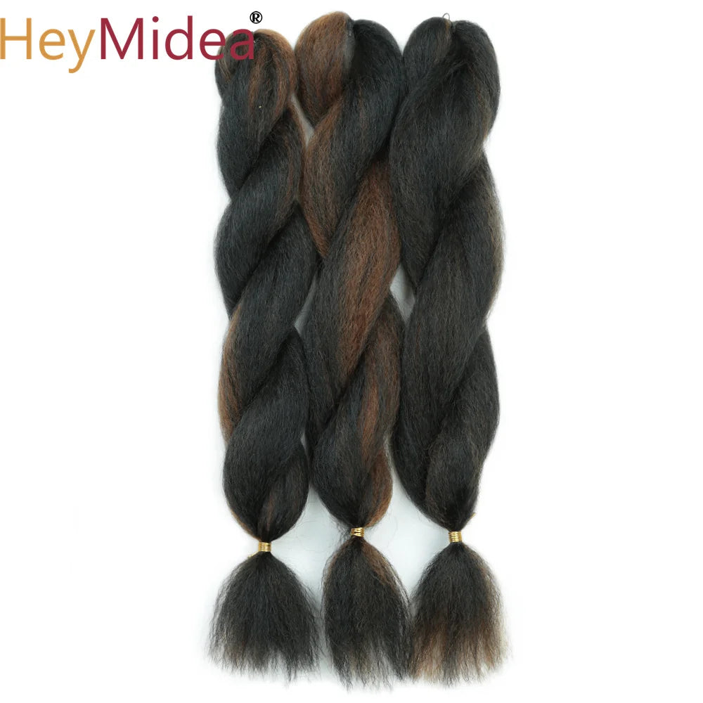 Crochet Kinky Curly Ombre Marley Braiding Hair – Synthetic Yaki Straight, 26 in (66 cm), ~60 g
